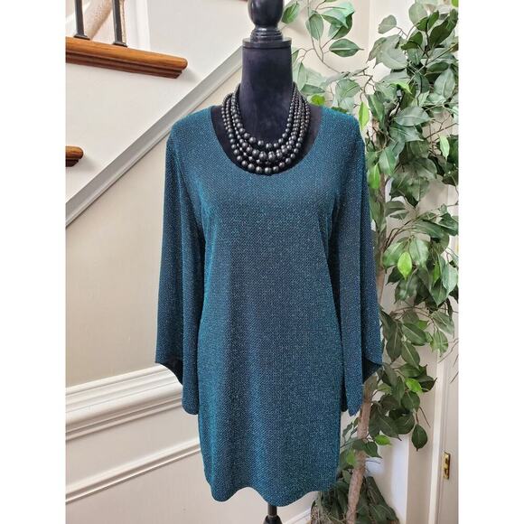 Slinky Brand Women's Blue Polyester Round Neck Long Sleeve Pullover Sweater 1X - Picture 13 of 13